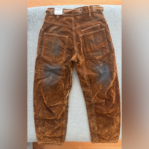 Free people We The Free Moxie Velvet Barrel Jeans Brown Size 24 ( brand new ) - Picture 15 of 16
